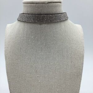 Black Velvet Diamond-Studded Women’s Choker Necklace NWOT  $17